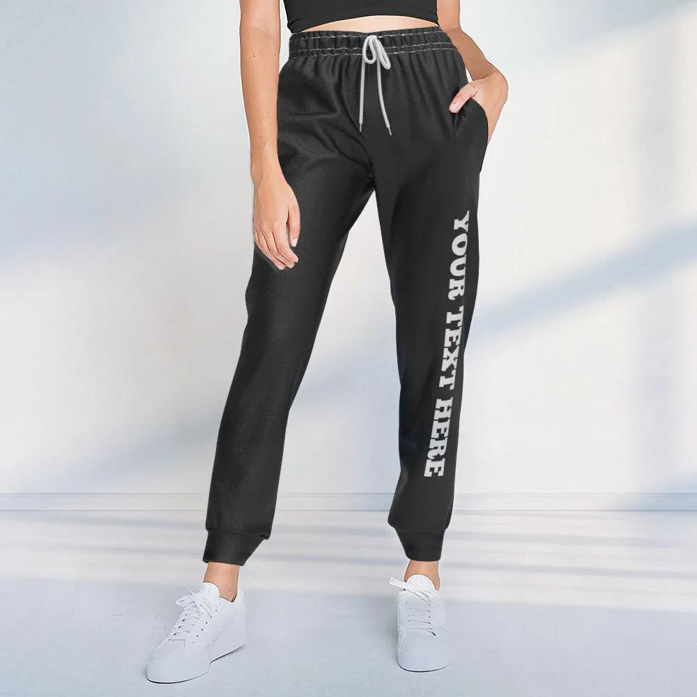 Custom Sweatpants with Text on the Side Unisex Joggers Personalized Unisex Sport Gift - MyFaceBoxer
