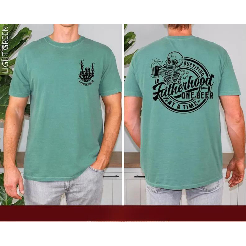 Fatherhood Front And Back Shirt, Surviving Fatherhood One Beer At A Time, Funny Father Tee, Drinking Husband, Fathers Day Gift, Gift for Dad