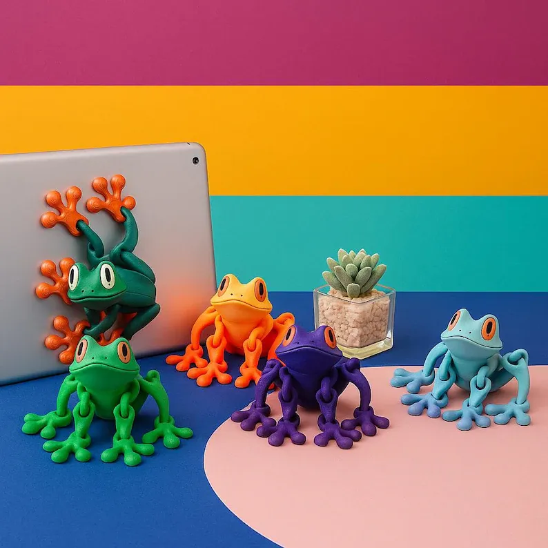 3D Printed Magnetic Frog: Articulated Desk Decor & Stress Relief