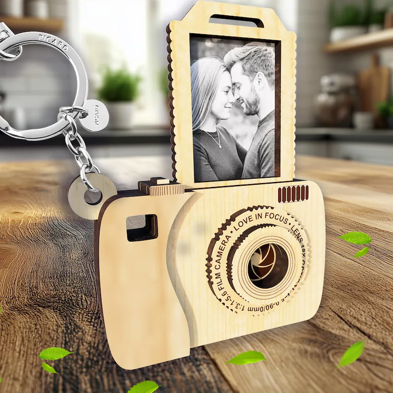 Mini Camera Photo Keychain Customizable Photo Frame Keychain