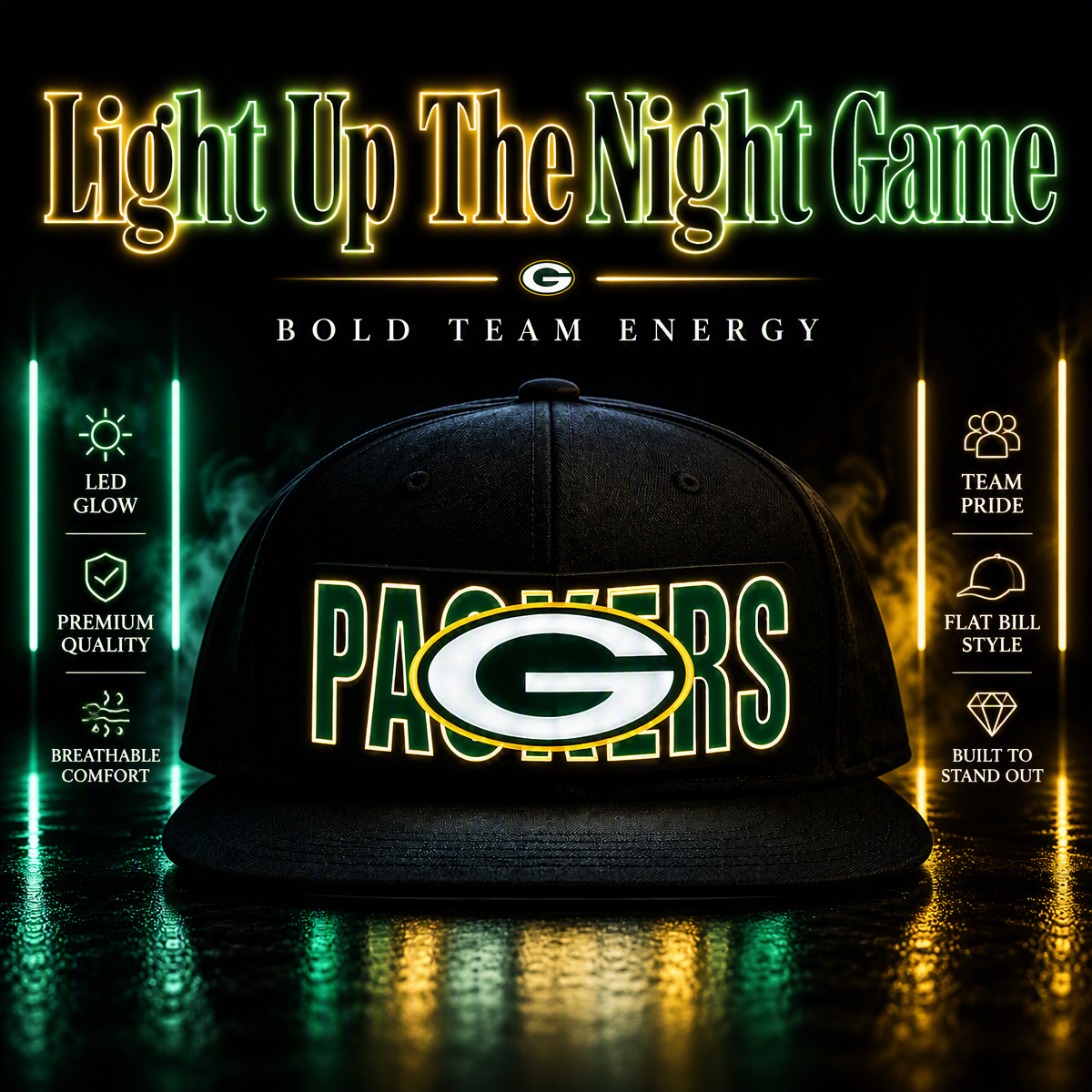 Football Fan LED Light-Up Snapback Cap