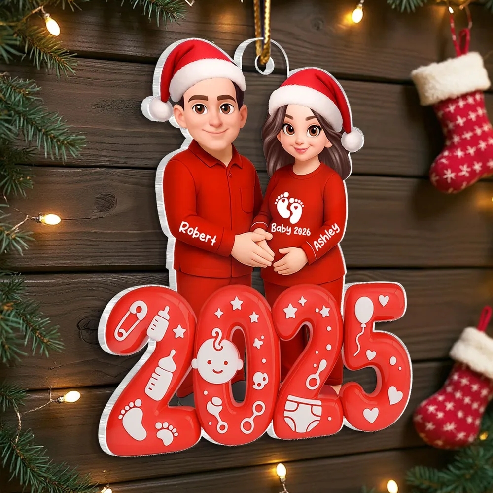 2025 Expecting Parents - Personalized Acrylic Ornament - Christmas Gift for Expecting Parents