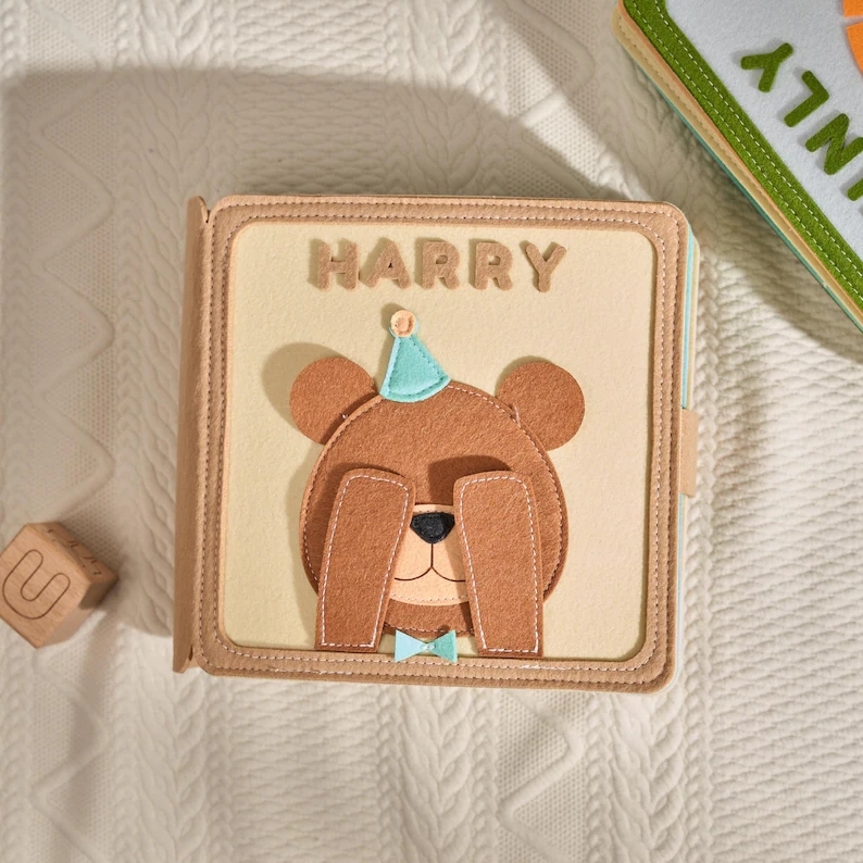 Personalized Baby Easter Gift, Handmade Felt Quiet Book, Custom Montessori Sensory Toy, First Birthday Present, Busy Book, Soft Felt Toy