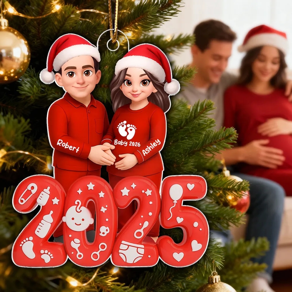 2025 Expecting Parents - Personalized Acrylic Ornament - Christmas Gift for Expecting Parents