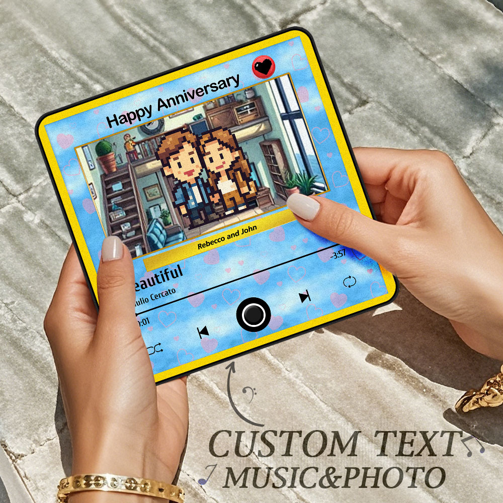 Custom Cartoon Dad Photo Fridge Magnet Music Can Be Played Without Cell Phone Music Photo Fridge Magnet Decoration for Lover - MyfaceboxerAU