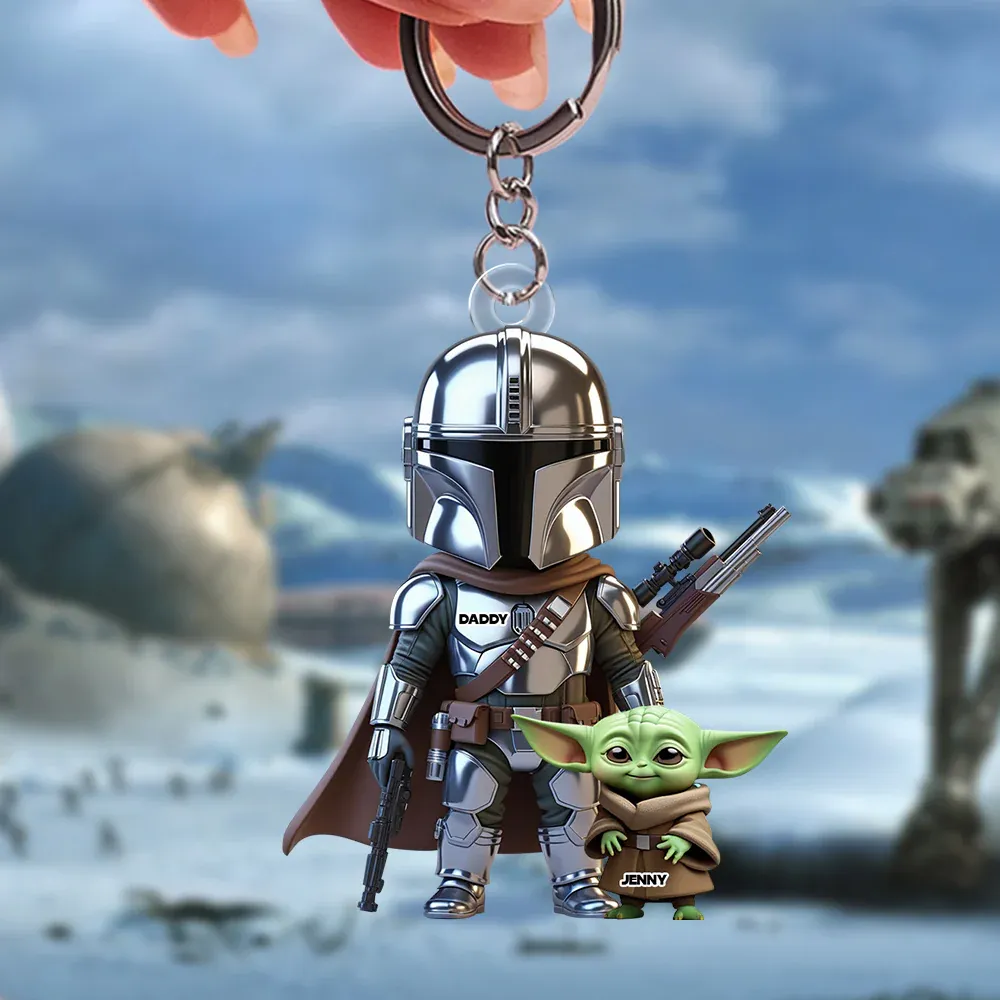 Warrior Dad Keychain Personalized Gifts For Dad