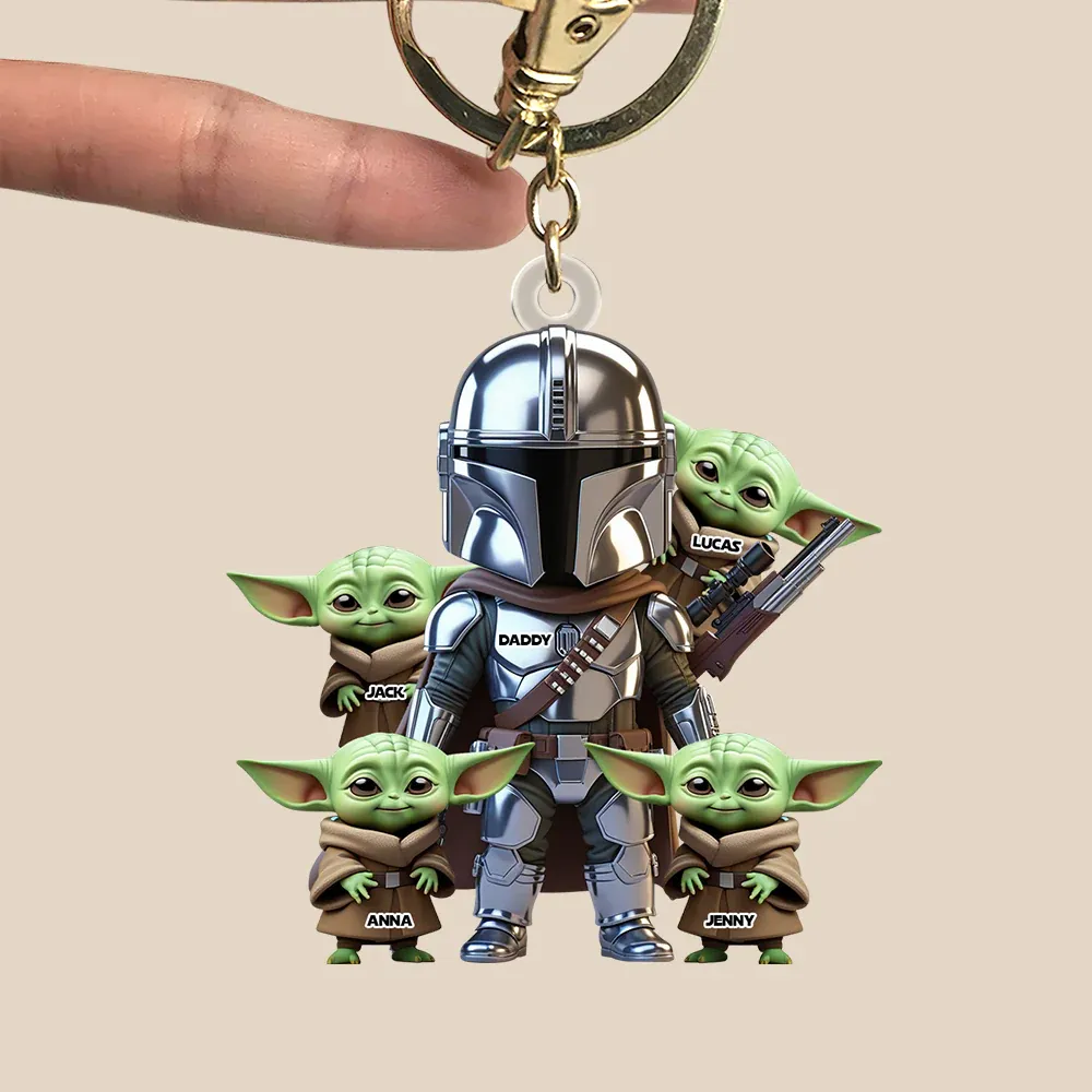 Warrior Dad Keychain Personalized Gifts For Dad