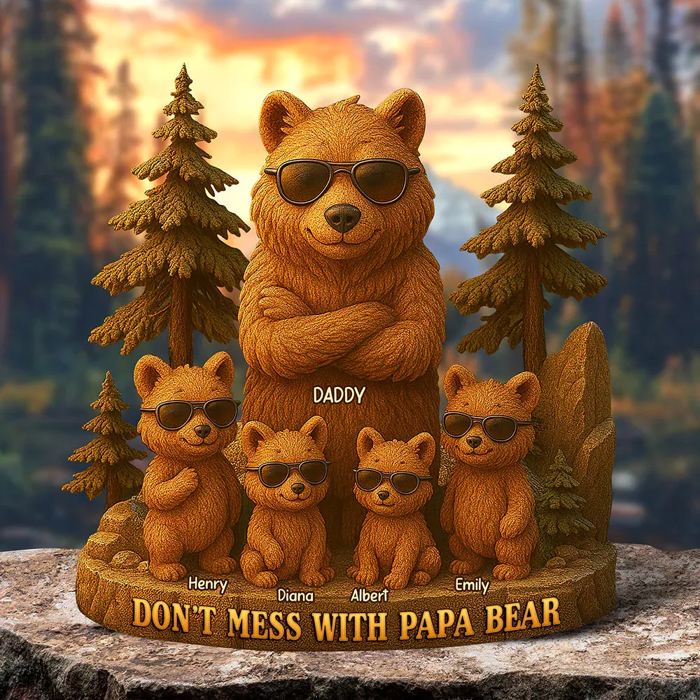Papa Bear Acrylic Plaque - Personalized Gifts For Father -
