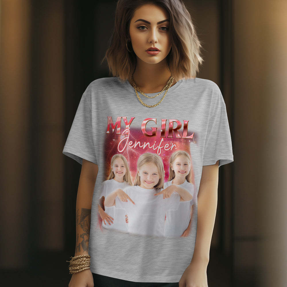 Custom Photo And Text Vintage T-shirt Personalized Vintage Tee For Him And Her - MyFaceBoxerAU