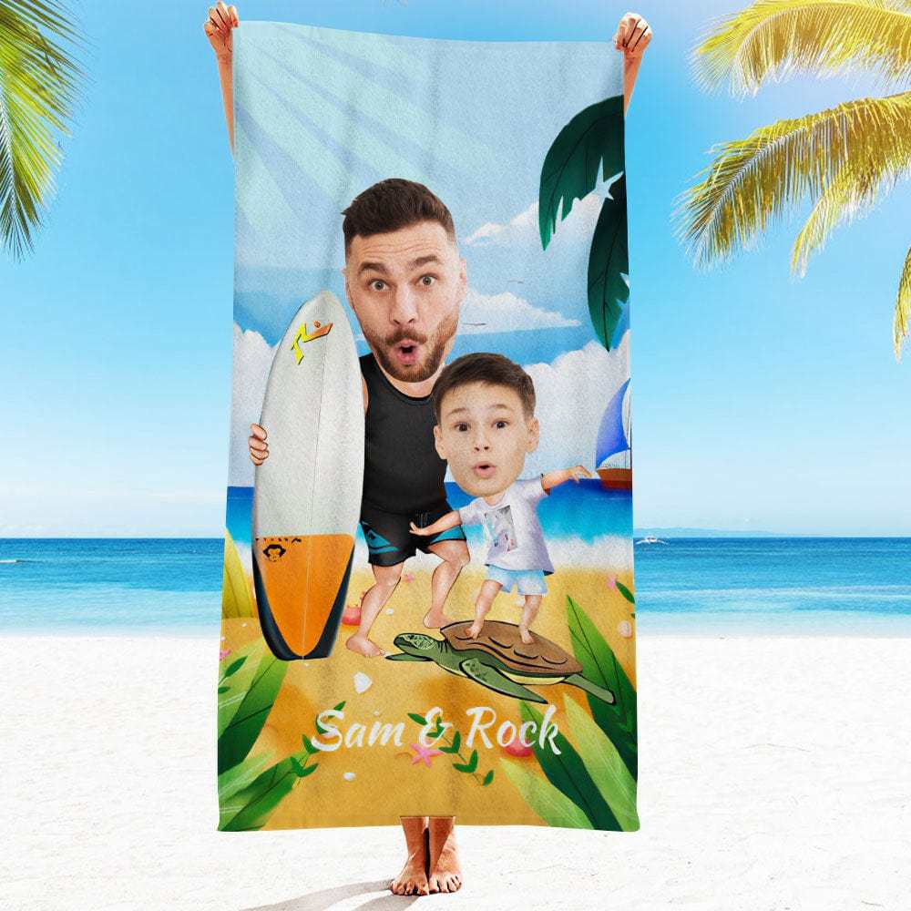 Custom Face Beach Towel Personalized Sexy Bikini Girl Beach Towel Funny Gift for Summer - MyFaceBoxer