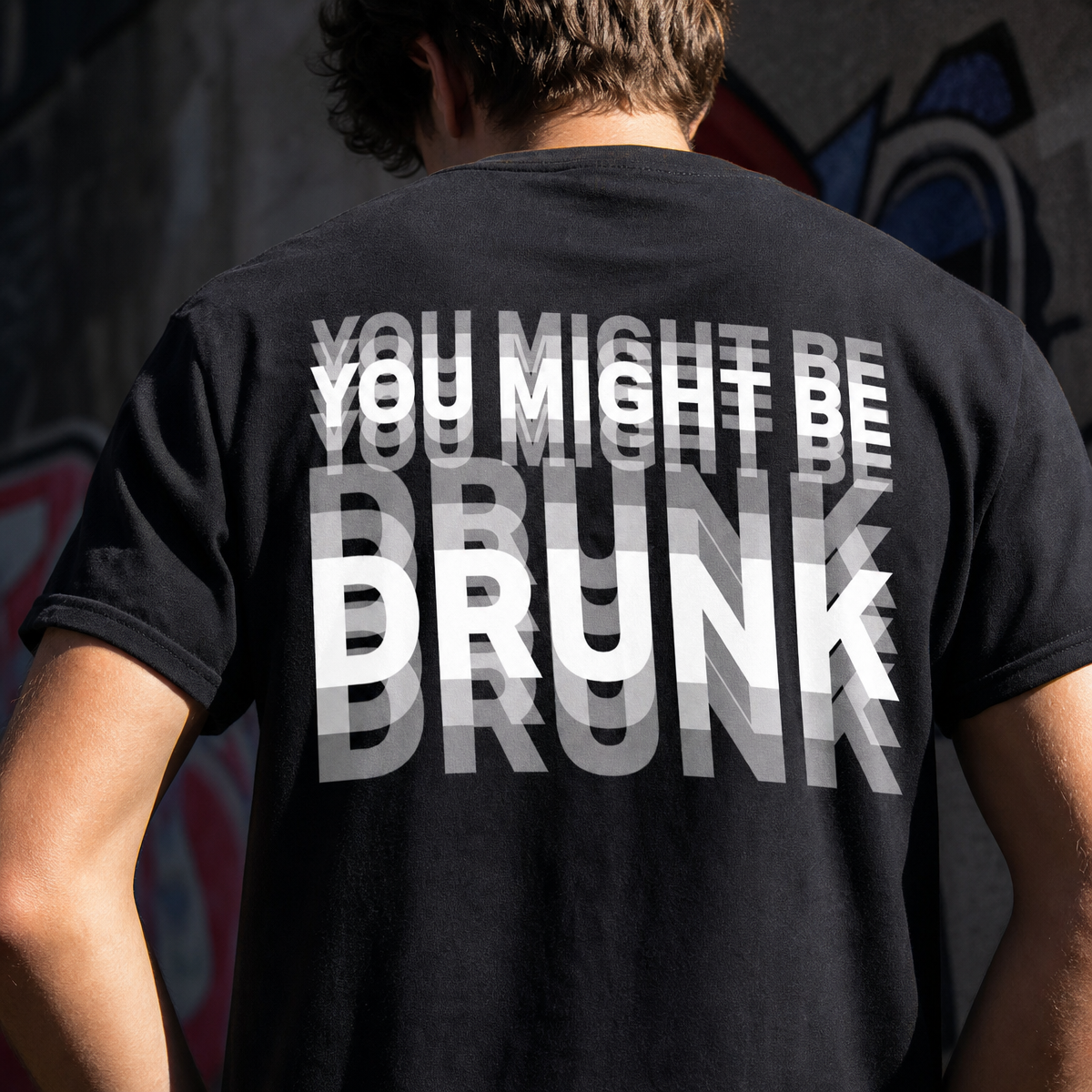 Printed On Back You Might Be Drunk Shirt Funny Drinking Humor Unisex T-Shirt Gift - MyfaceboxerAU
