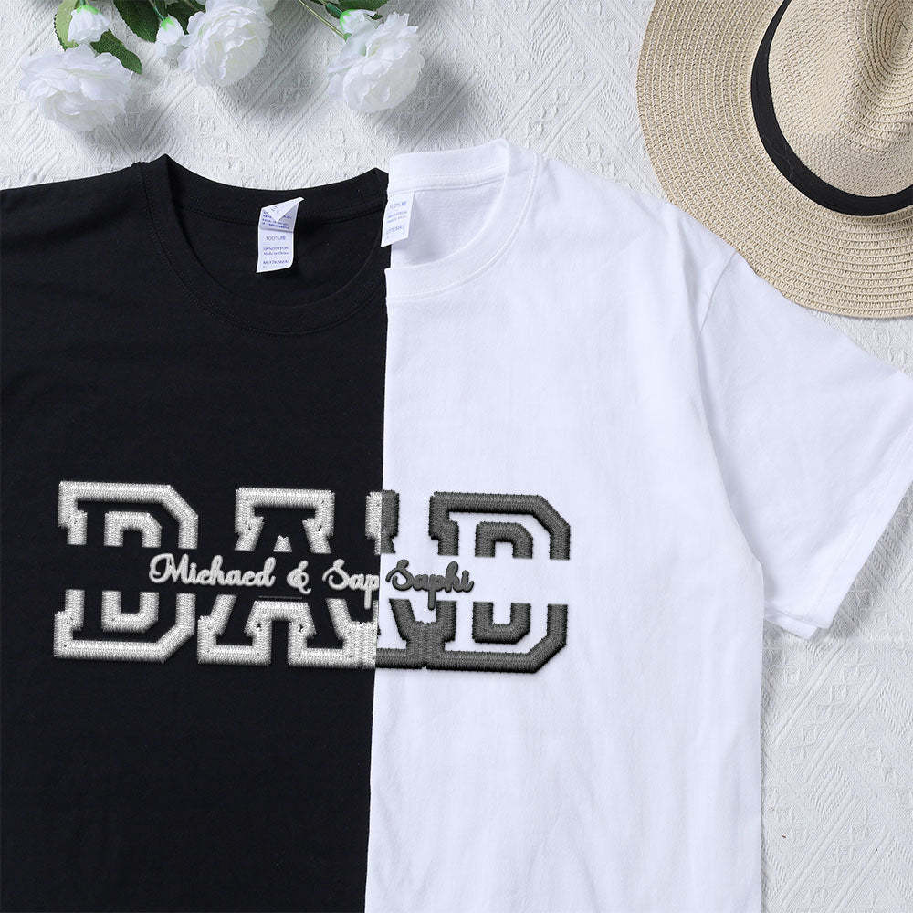 Personalized Embroidered T-Shirt With Custom Name For Dear Dad