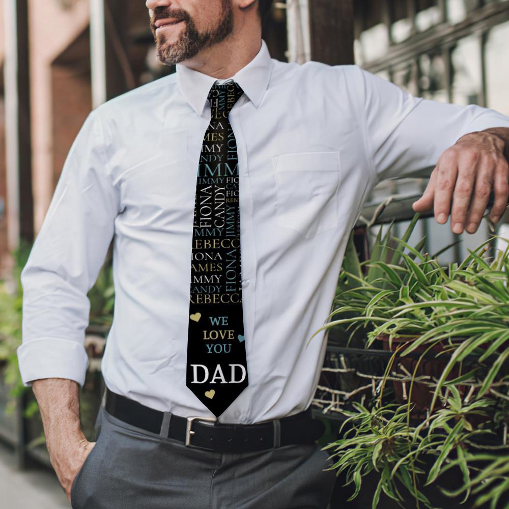 Gift For Father Custom Name Face On Necktie - MyFaceBoxerAU