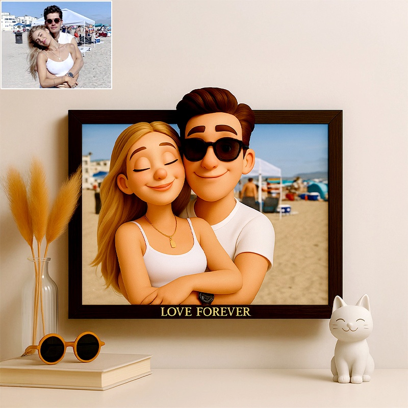 Custom Photo Cartoon-Style Picture Wooden Frame