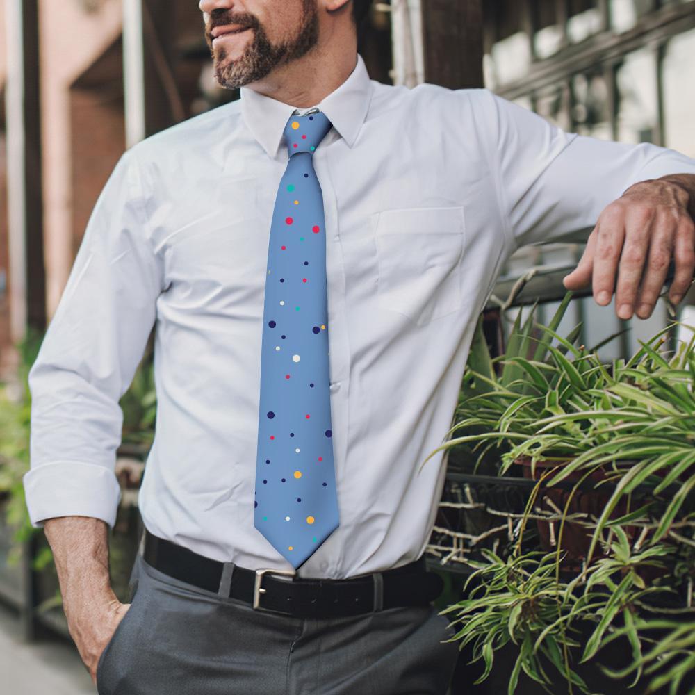 Custom Photo On Necktie Colorful Dots - MyFaceBoxerAU