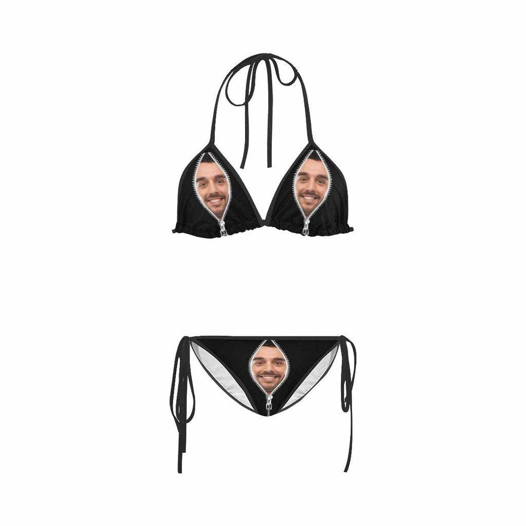 Custom Face Bikini Women's Sexy Photo Segmented Swimsuit - Zipper - MyFaceBoxer