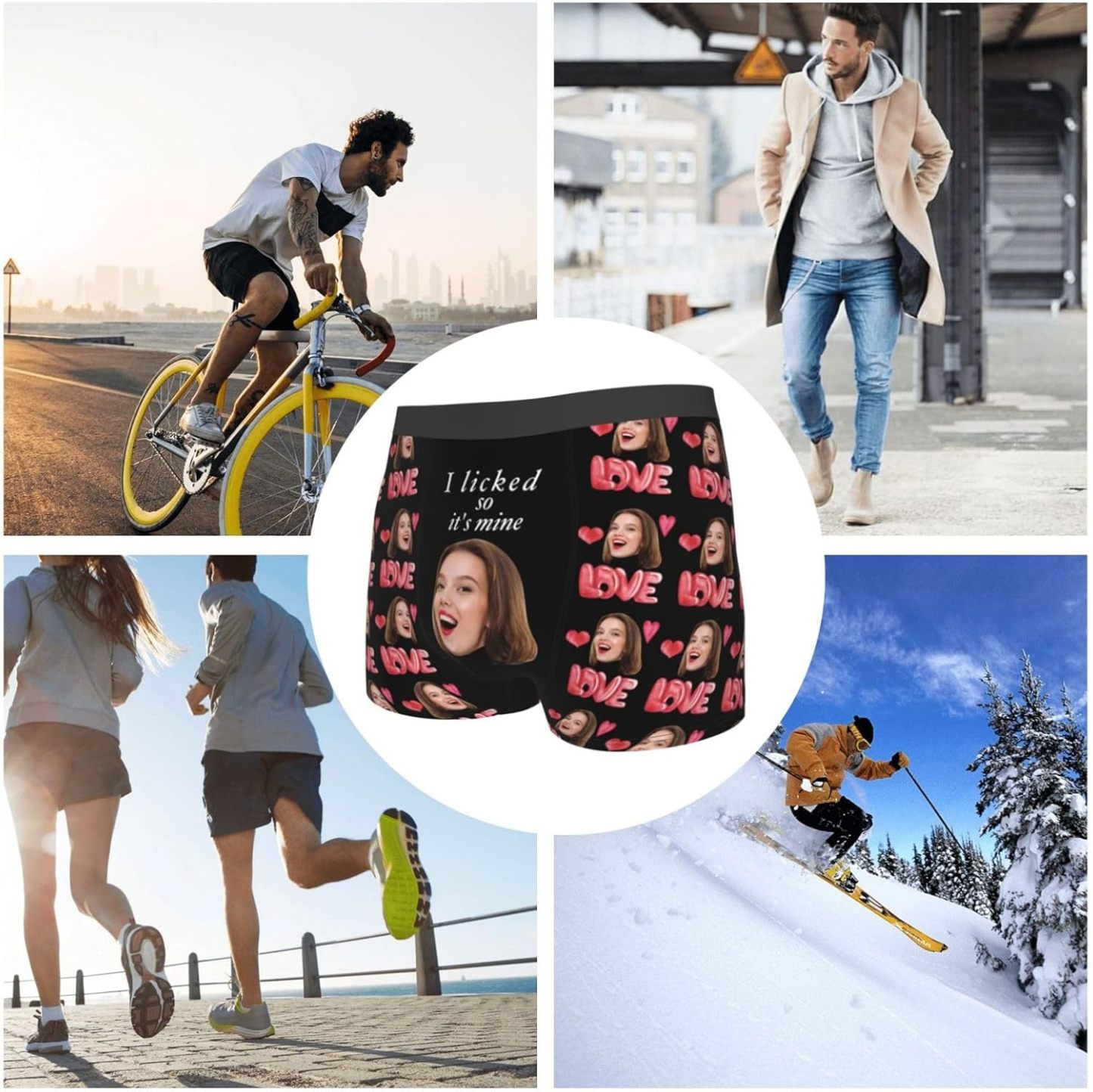 Personalized Funny Face Boxers Briefs Christmas Gifts Custom Underwear Custom Girlfriend Face Printed Photo Boxer Underwear - MyfaceboxerAU