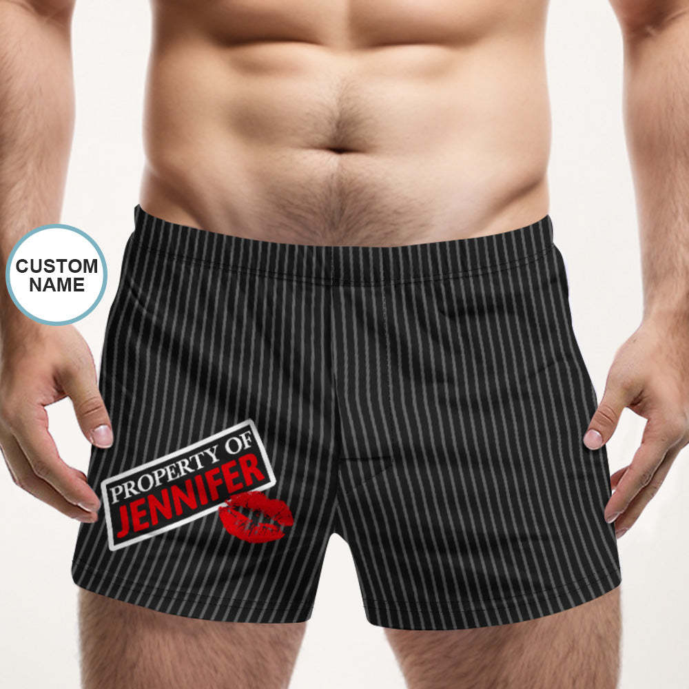 Custom Name Multicolor Striped Print Boxer Shorts Personalized Casual Underwear Gift for Him - MyFaceBoxerAU