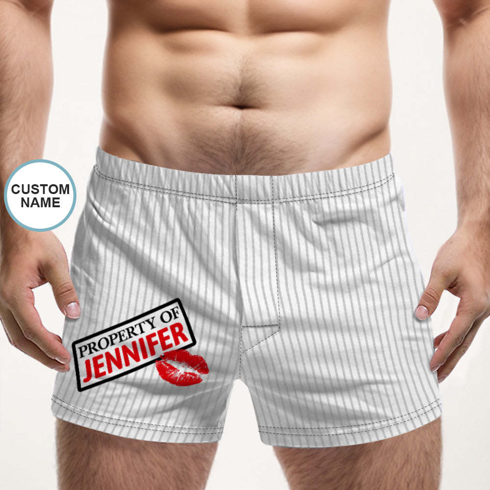Custom Name Multicolor Striped Print Boxer Shorts Personalized Casual Underwear Gift for Him - MyFaceBoxerAU