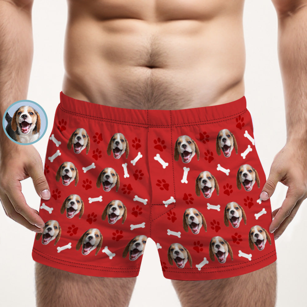 Custom Dog Face Multicolor Boxer Shorts Personalized Casual Underwear Gift for Him - MyFaceBoxerAU
