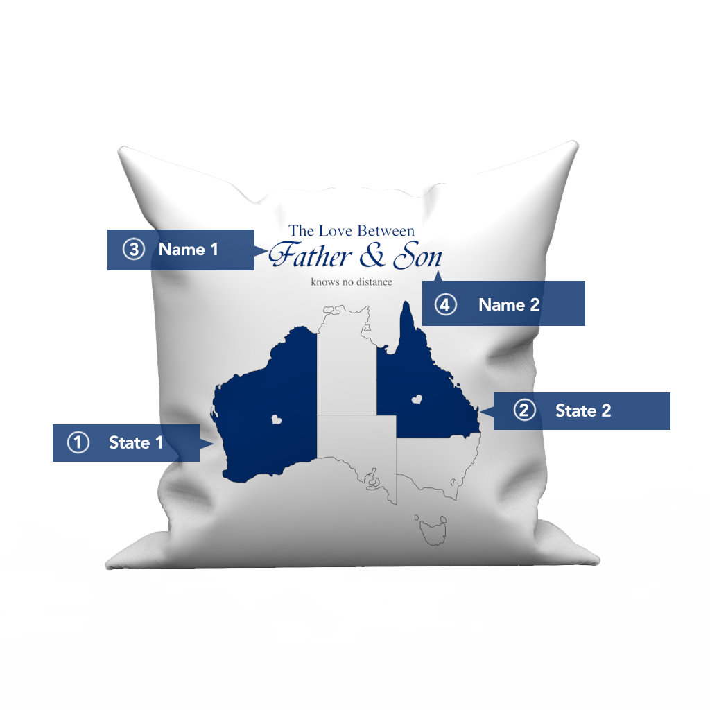Custom The Love pillow case  with The Australia's Map- Love Knows No Distance	 - MyFaceBoxerAU