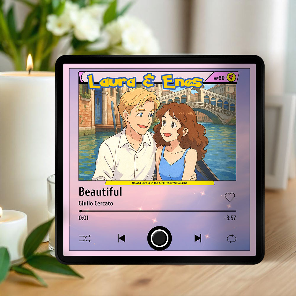 Custom Cartoon Dad Photo Fridge Magnet Music Can Be Played Without Cell Phone Music Photo Fridge Magnet Decoration for Lover - MyfaceboxerAU
