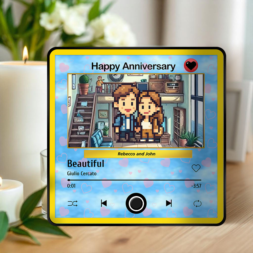 Custom Cartoon Dad Photo Fridge Magnet Music Can Be Played Without Cell Phone Music Photo Fridge Magnet Decoration for Lover - MyfaceboxerAU