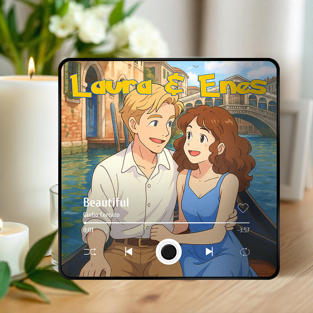 Custom Cartoon Dad Photo Fridge Magnet Music Can Be Played Without Cell Phone Music Photo Fridge Magnet Decoration for Lover - MyfaceboxerAU