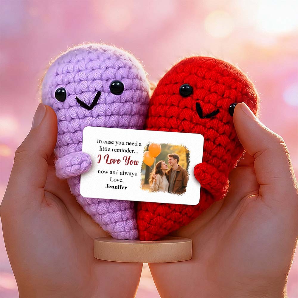 Custom Photo In Case You Need A Little Reminder - Personalized Doll Crochet With Custom Card - MyfaceboxerAU
