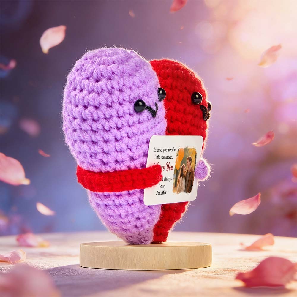 Custom Photo In Case You Need A Little Reminder - Personalized Doll Crochet With Custom Card - MyfaceboxerAU