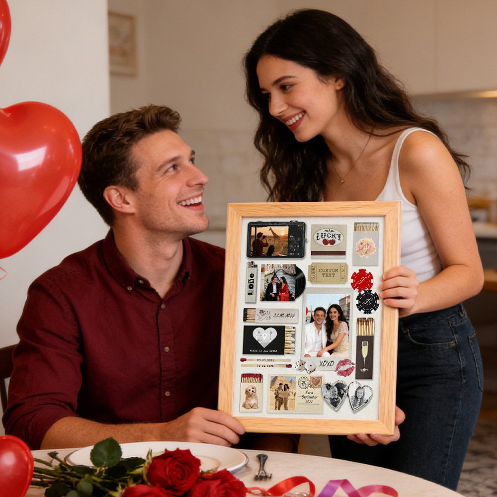 Matchbook Poster Frame, Custom Matchbox Art, Anniversary Gift for Boyfriend, Printable Gifts for Him and Her Collage Wall Prints - MyfaceboxerAU