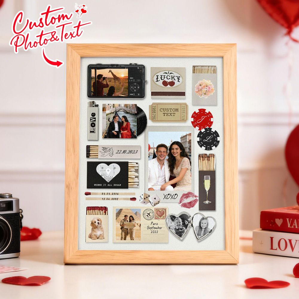 Matchbook Poster Frame, Custom Matchbox Art, Anniversary Gift for Boyfriend, Printable Gifts for Him and Her Collage Wall Prints - MyfaceboxerAU