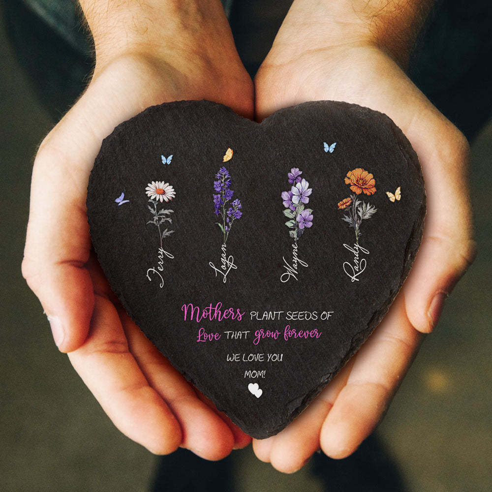 Custom Birth Flowers Garden Stone Personalized Grandma's Garden Stone for Mother's Day Gift - MyFaceBoxer