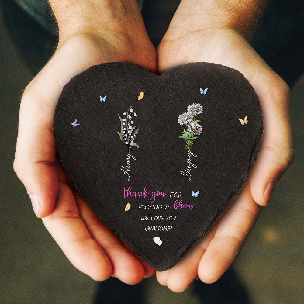 Custom Birth Flowers Garden Stone Personalized Grandma's Garden Stone for Mother's Day Gift - MyFaceBoxer