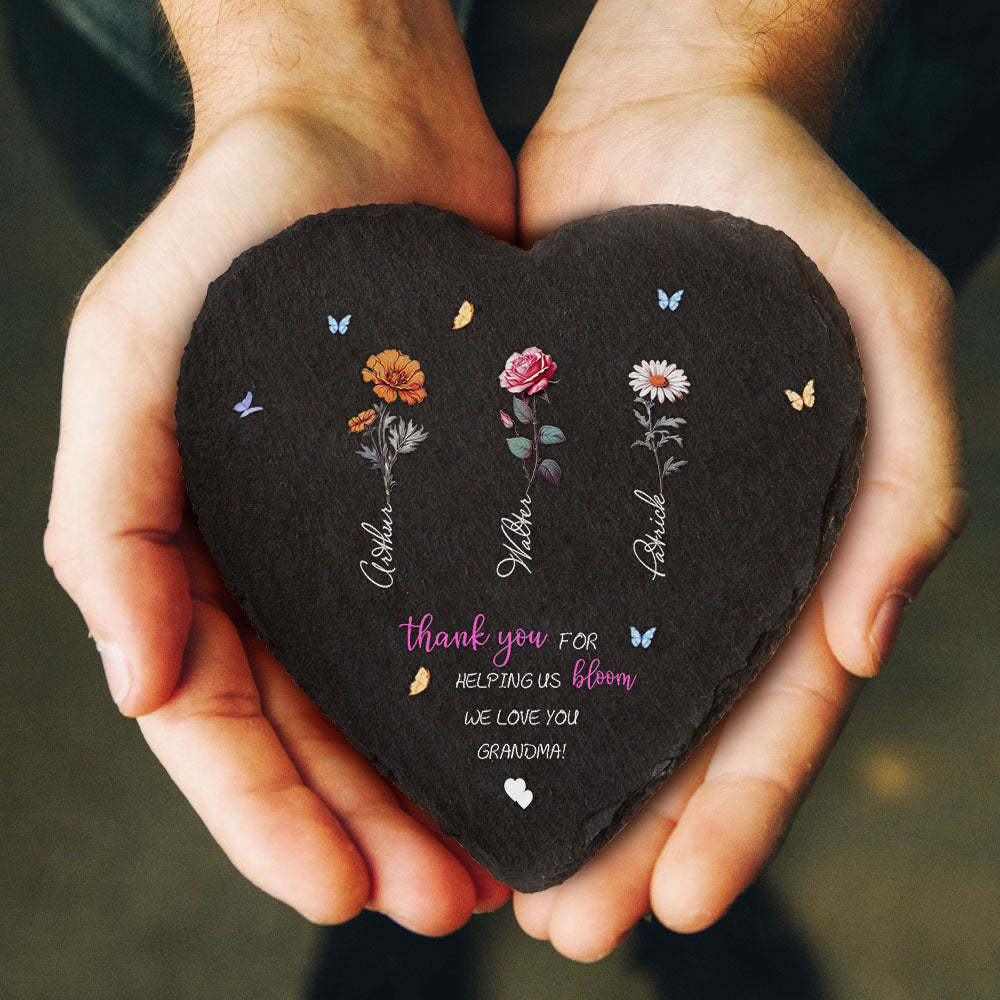 Custom Birth Flowers Garden Stone Personalized Grandma's Garden Stone for Mother's Day Gift - MyFaceBoxer