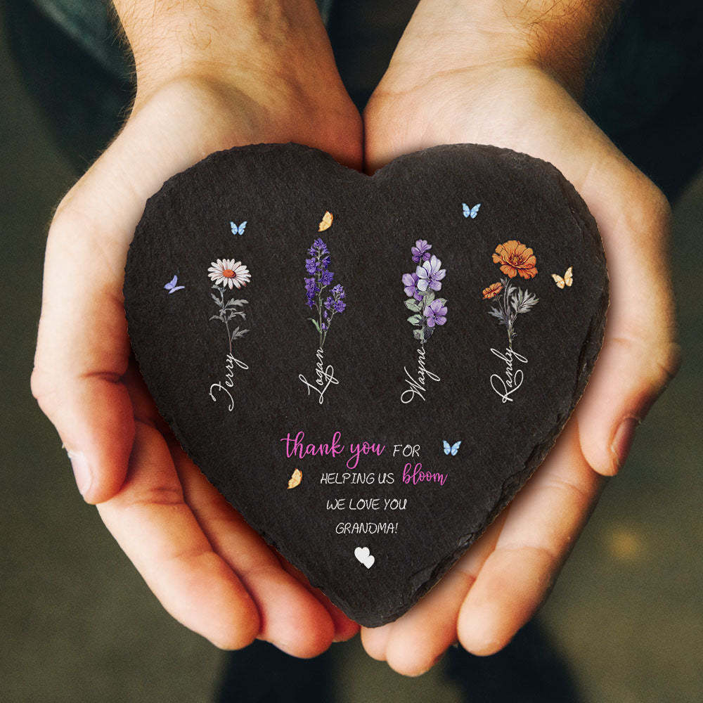 Custom Birth Flowers Garden Stone Personalized Grandma's Garden Stone for Mother's Day Gift - MyFaceBoxer