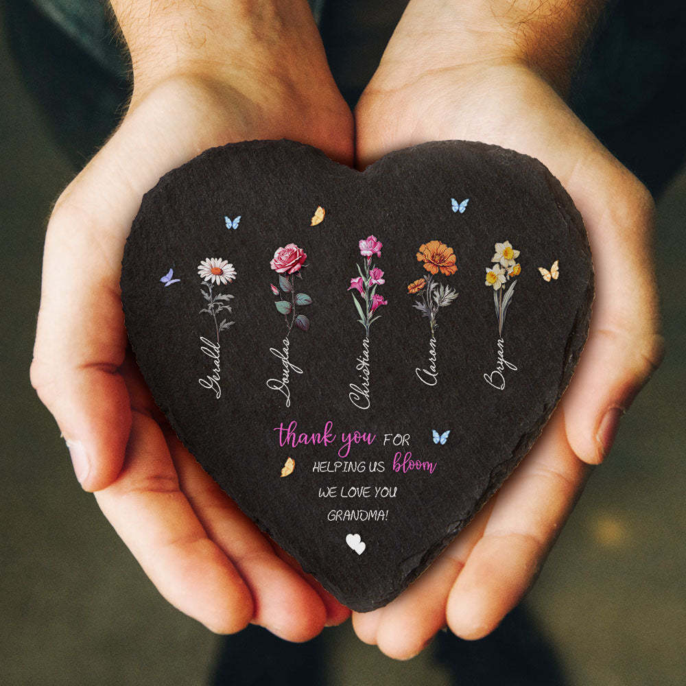 Custom Birth Flowers Garden Stone Personalized Grandma's Garden Stone for Mother's Day Gift - MyFaceBoxer