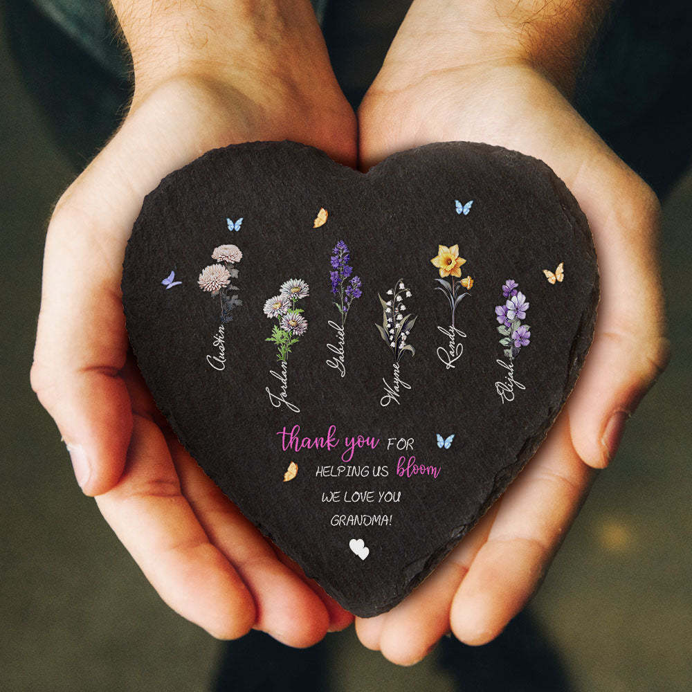 Custom Birth Flowers Garden Stone Personalized Grandma's Garden Stone for Mother's Day Gift - MyFaceBoxer