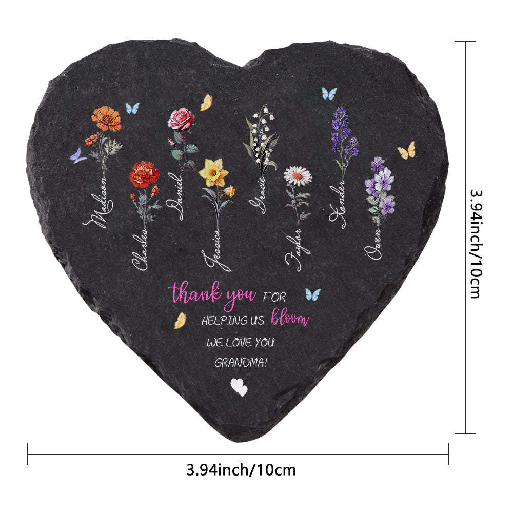 Custom Birth Flowers Garden Stone Personalized Grandma's Garden Stone for Mother's Day Gift - MyFaceBoxer