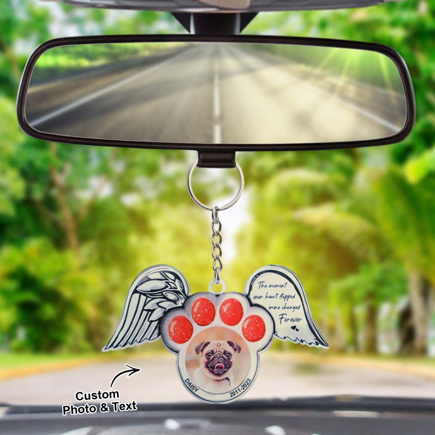 Personalized Photo Shinning Wings Ornament Memorial Pet Dog Acrylic Ornament - MyFaceBoxerAU