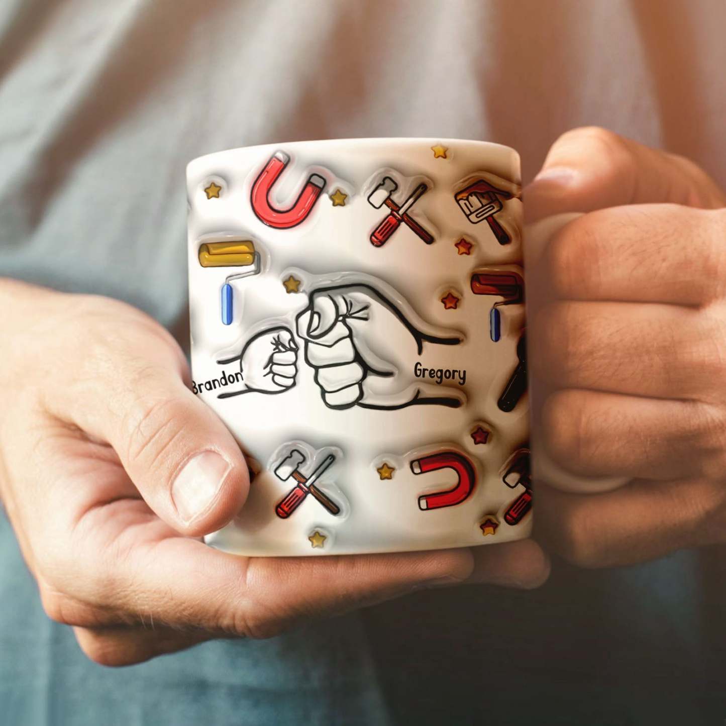 Personalized Custom 3D Inflated Effect Printed Mug Father's Day Gifts - GiftLabau