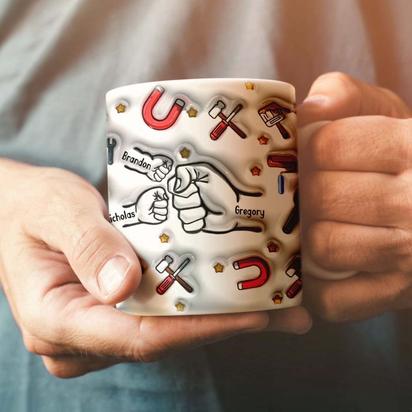 Personalized Custom 3D Inflated Effect Printed Mug Father's Day Gifts - GiftLabau