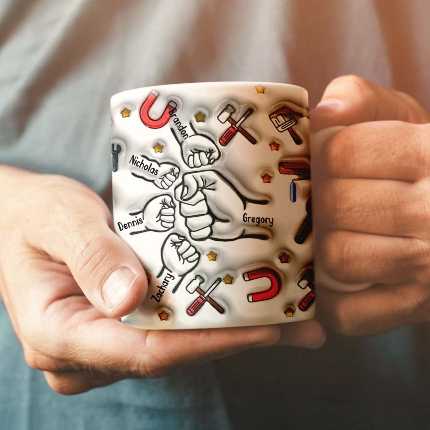 Personalized Custom 3D Inflated Effect Printed Mug Father's Day Gifts - GiftLabau