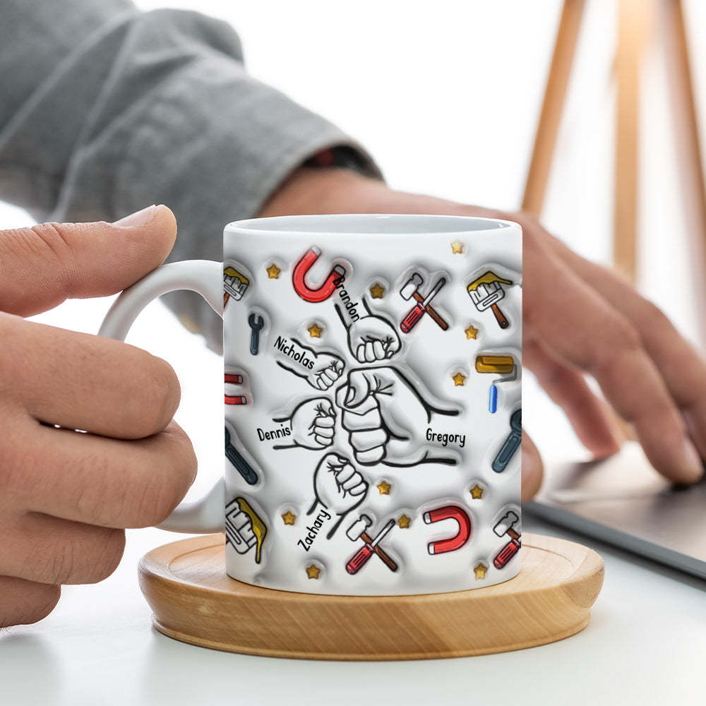 Personalized Custom 3D Inflated Effect Printed Mug Father's Day Gifts for Grandpa and Dad