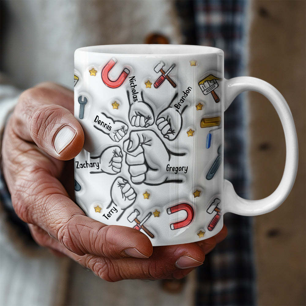 Personalized Custom 3D Inflated Effect Printed Mug Father's Day Gifts for Grandpa and Dad