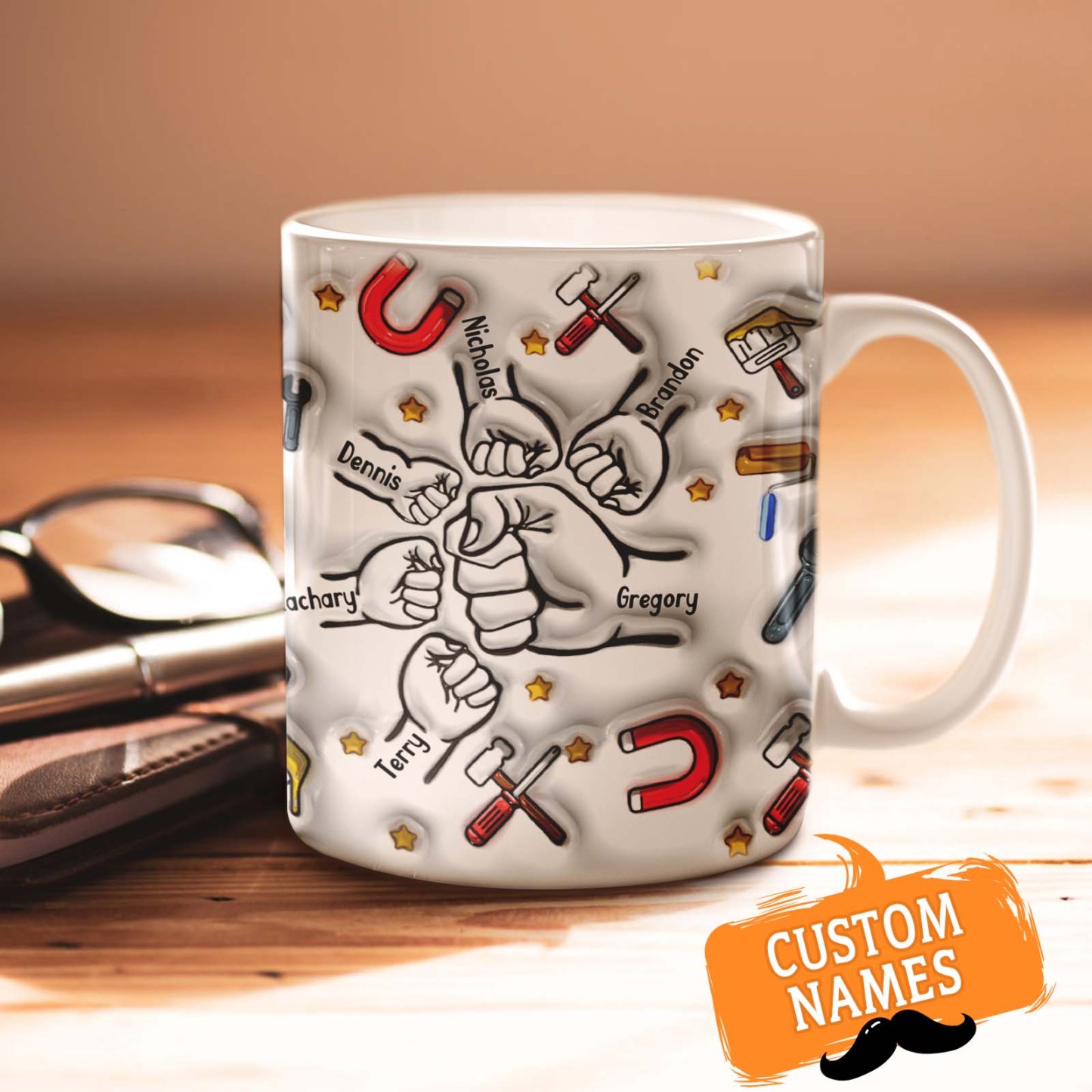 Personalized Custom 3D Inflated Effect Printed Mug Father's Day Gifts - GiftLabau
