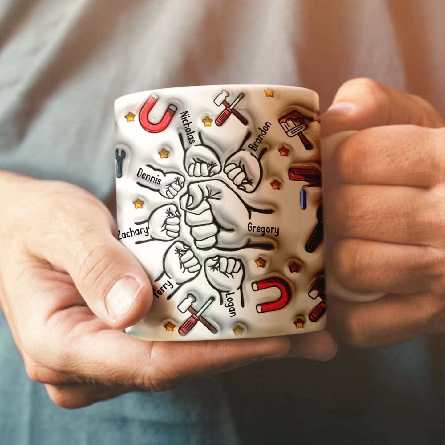 Personalized Custom 3D Inflated Effect Printed Mug Father's Day Gifts - GiftLabau