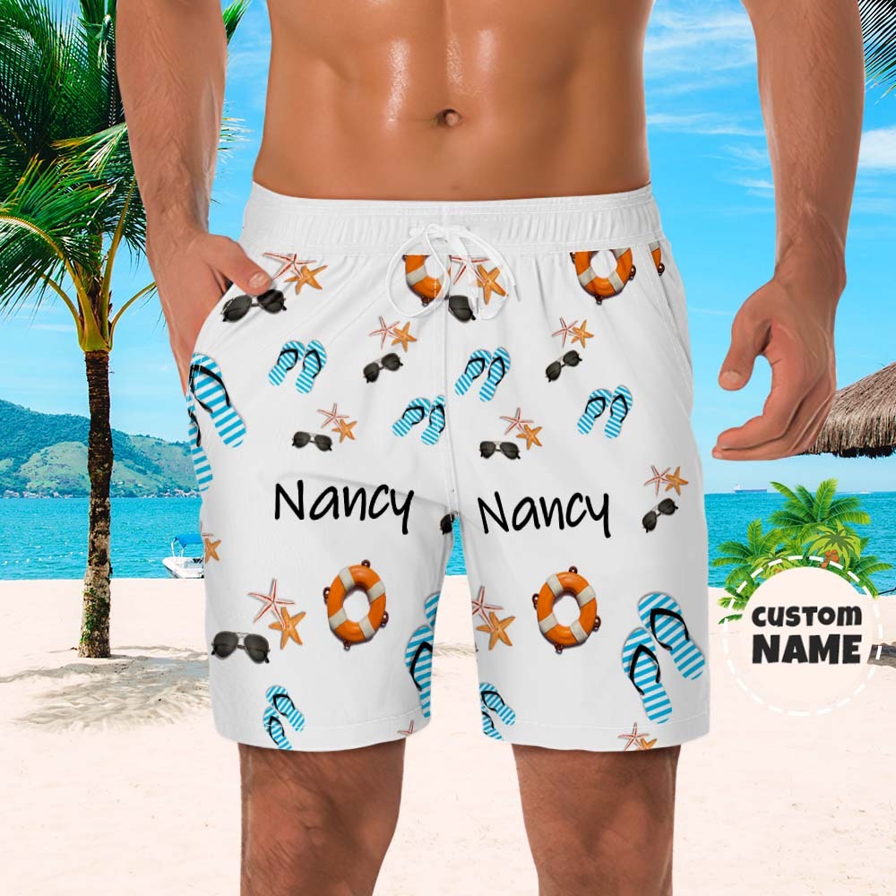 Custom Men's Shorts Custom Name Summer Beach Shorts - MyFaceBoxerAU