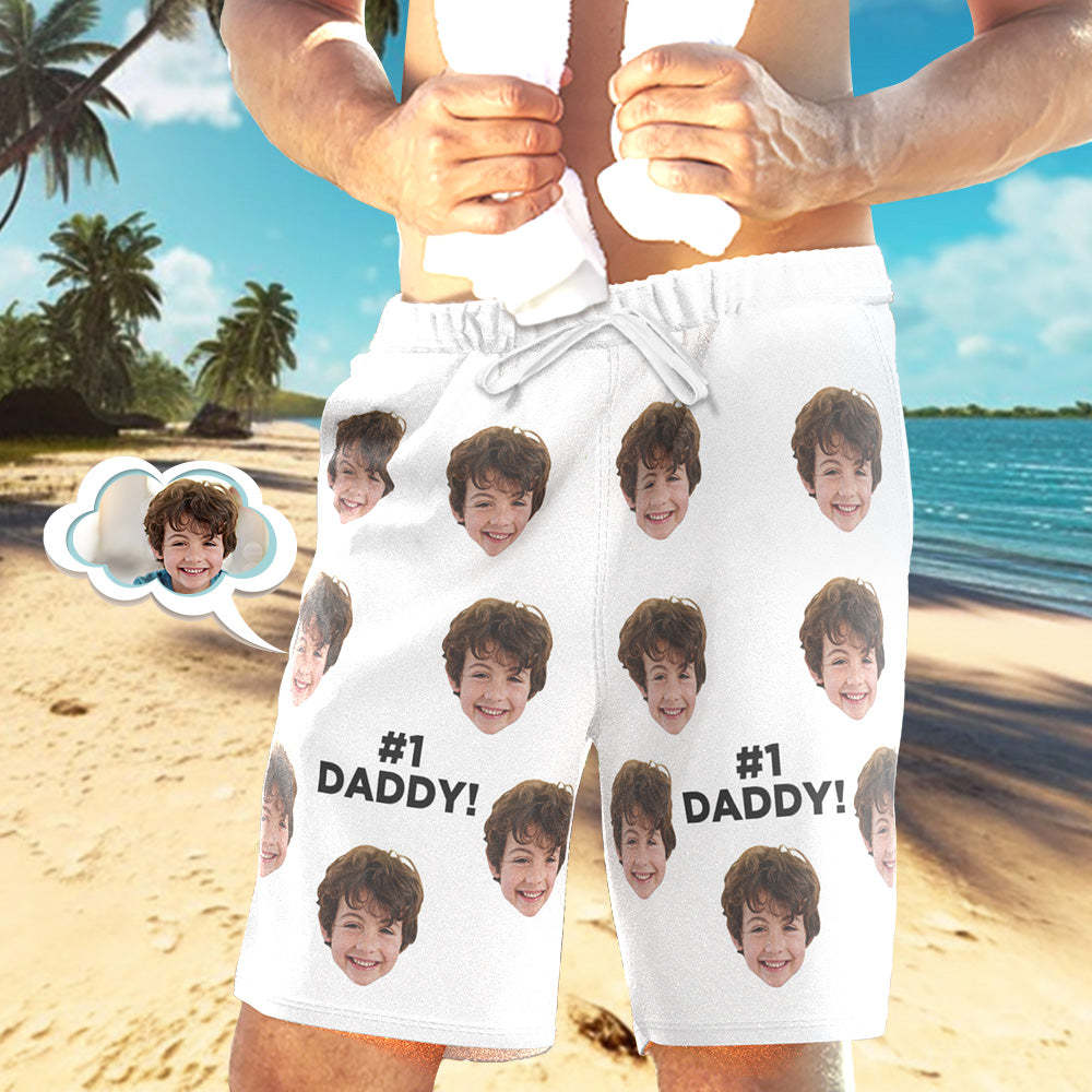 Custom Face Swim Trunks Personalized Beach Shorts Men's Casual Shorts #1 Daddy - MyFaceBoxerAU
