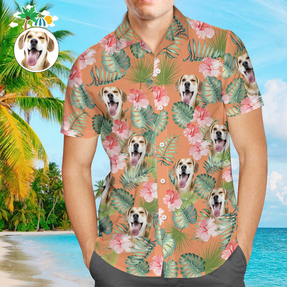Custom Face Men Hawaiian Shirts Personalized Dog Face on a Hawaiian Shirt for Pet Lover - MyFaceBoxerAU